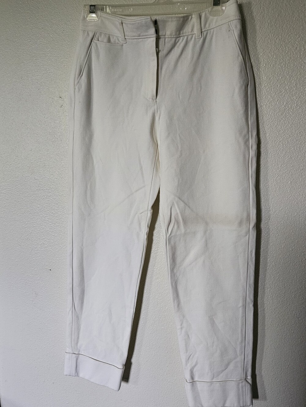 WHBM Cream The Girlfriend Ankle Pants Size 00 | Minimalist Workwear Capsule